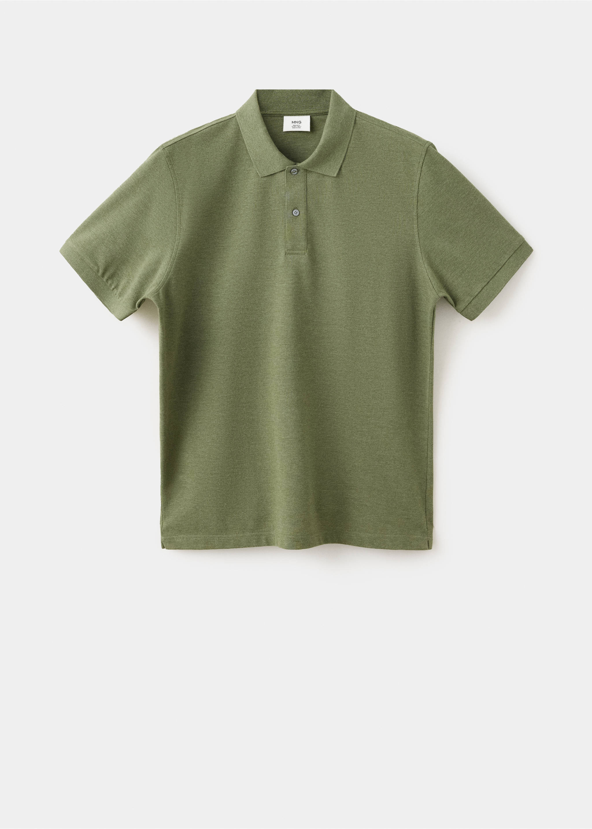 Regular-fit cotton piqué polo shirt - Article without model, Green. Ref: 37081368-00.