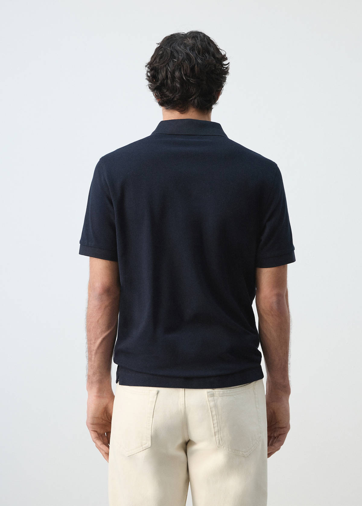 100% cotton piqué polo — Navy