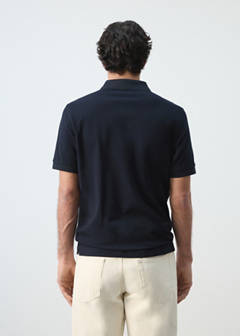 100% cotton piqué polo — Navy 3