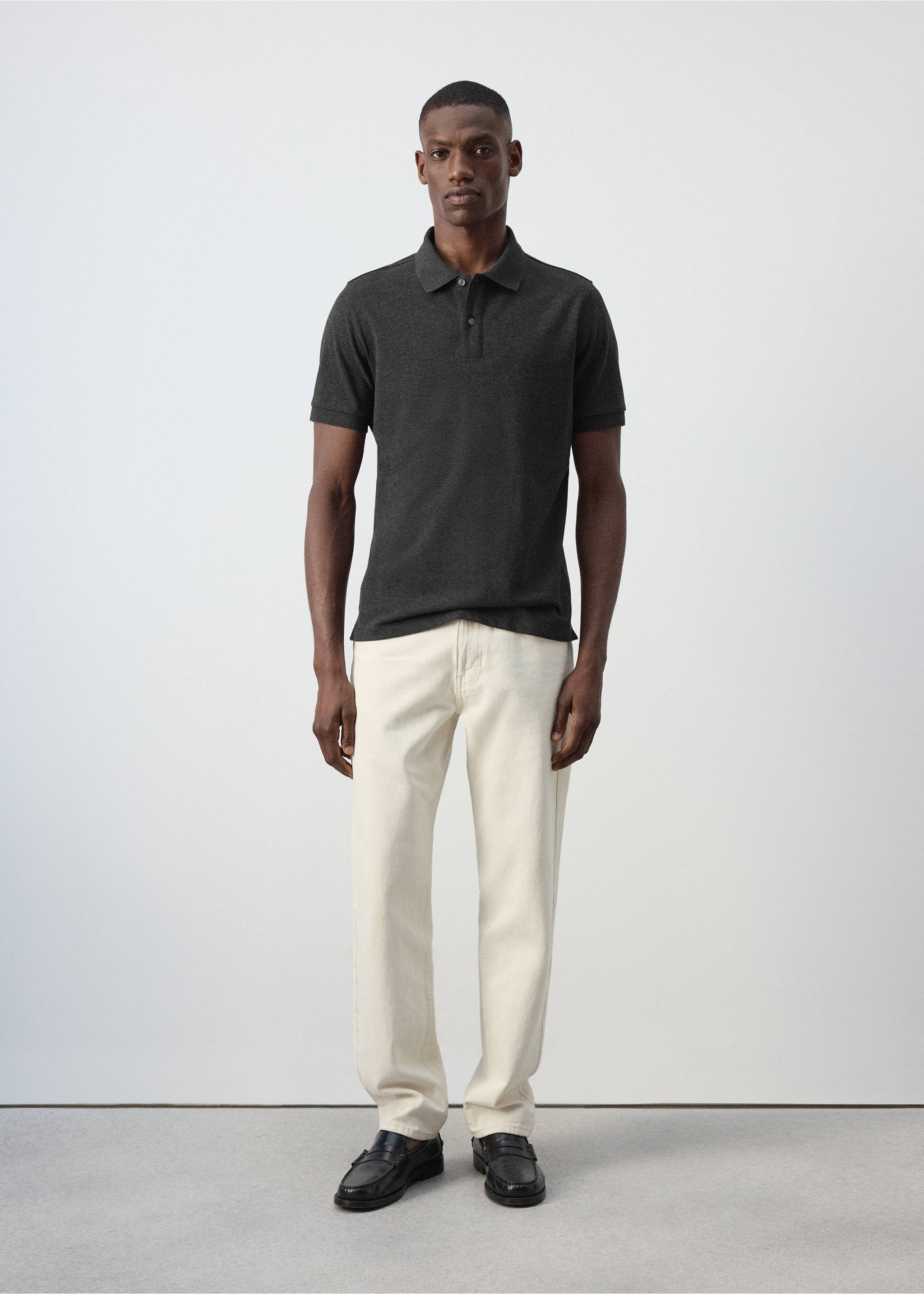 Polo 100% algodón piqué - Plano general, Gris oscuro vigoré. Ref: 37081368-00.