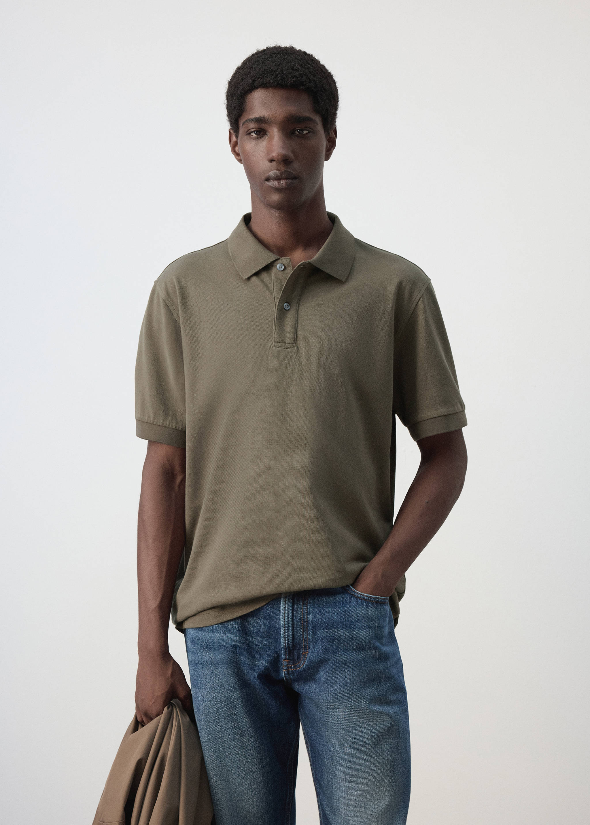 100% cotton piqué polo - Medium plane