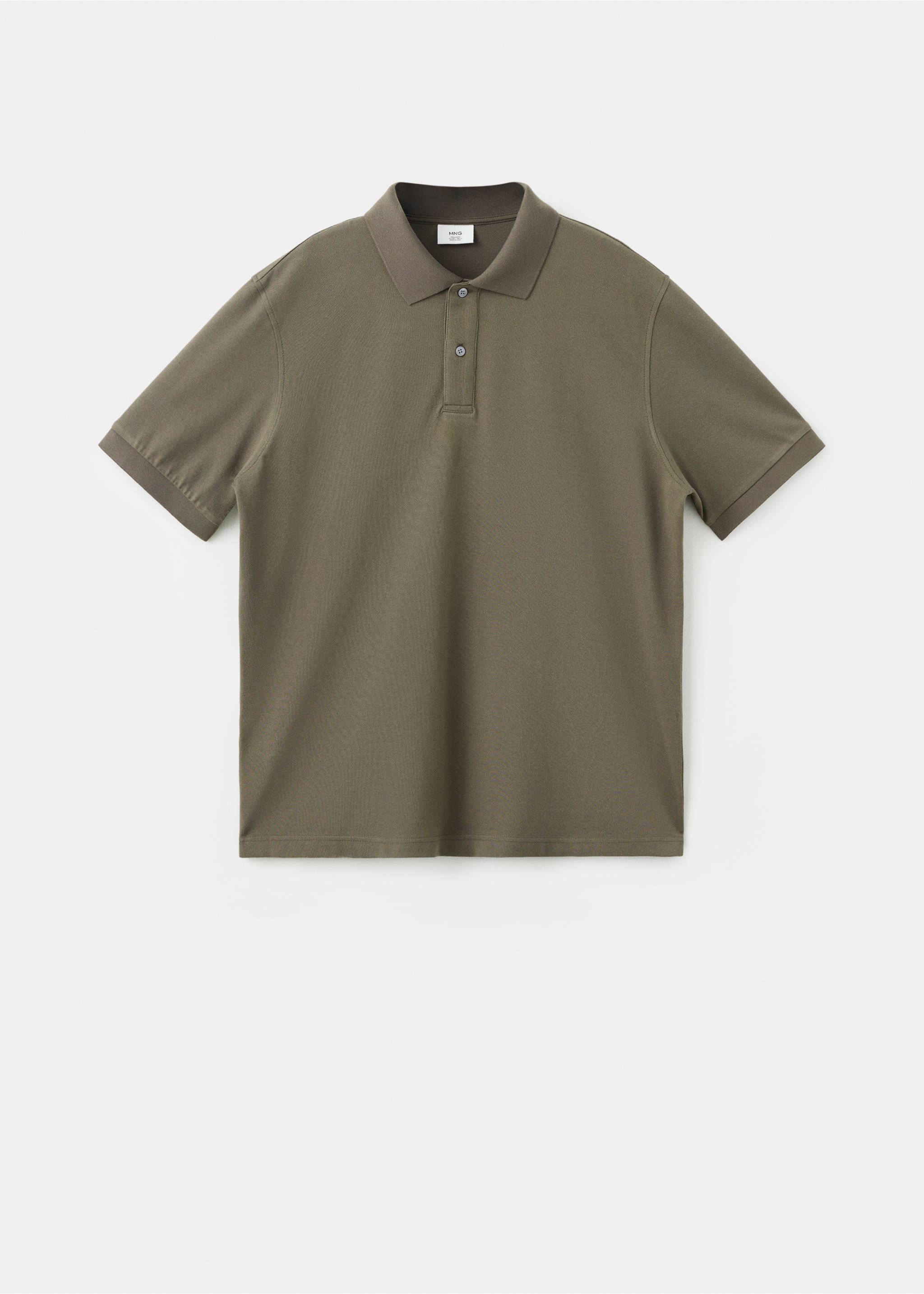100% cotton piqué polo - Article without model, Mink Grey. Ref: 37081368-00.