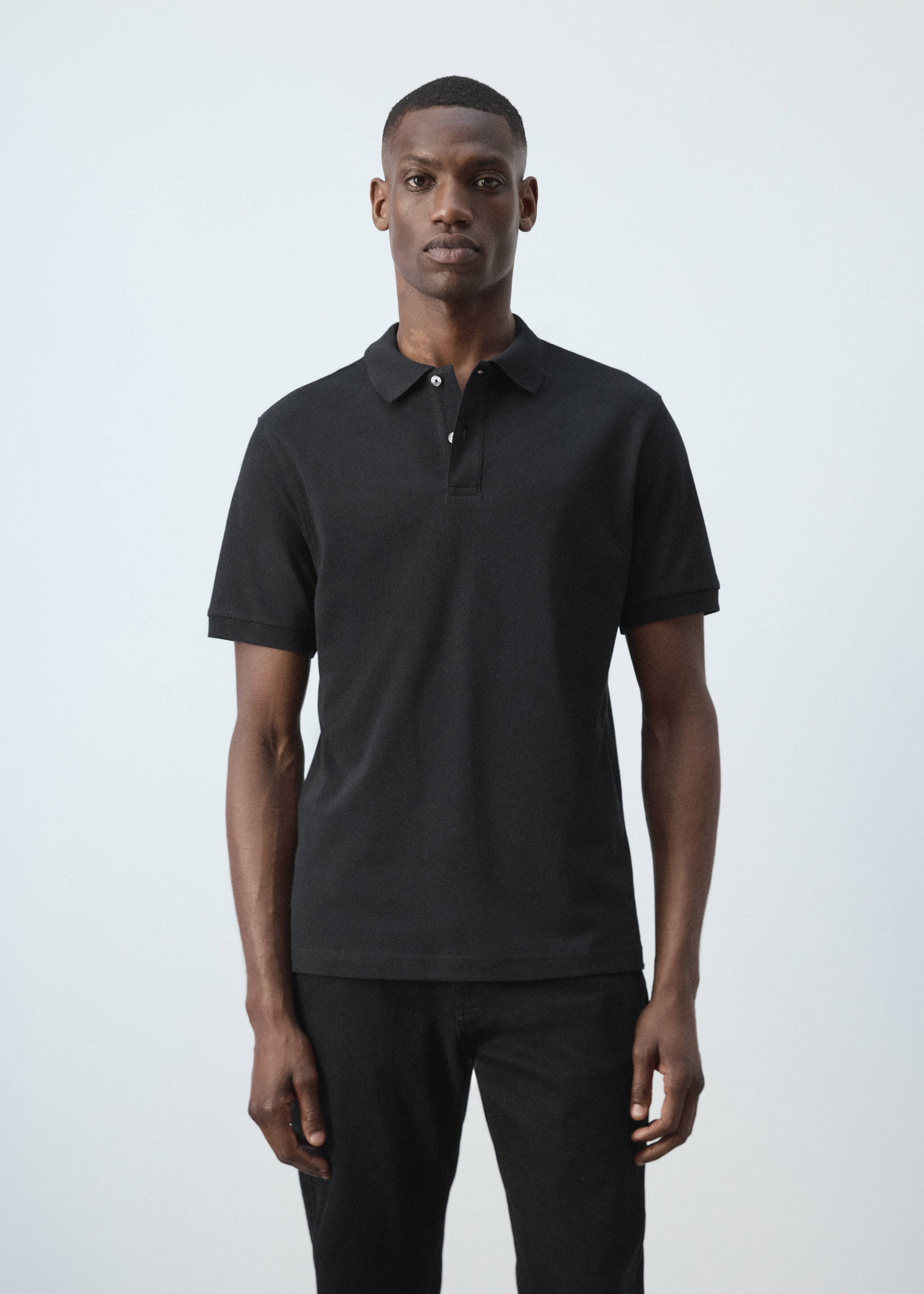 Regular-fit cotton piqué polo shirt - Medium plane