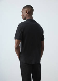 100% cotton piqué polo — Black 3