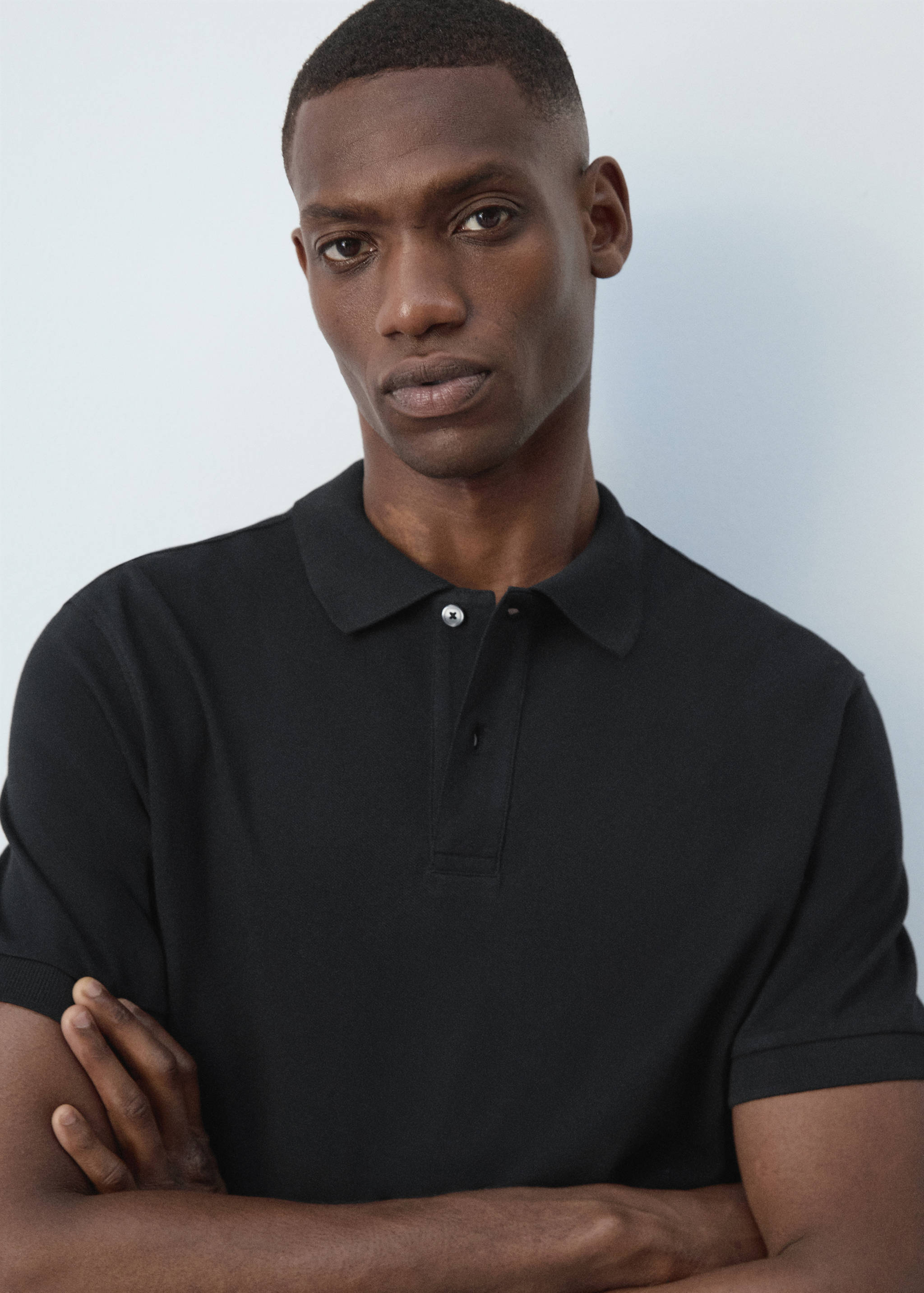 Regular-fit cotton piqué polo shirt - Details of the article 1