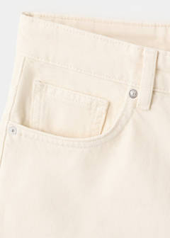 Straight low-rise denim Bermuda shorts — Ecru 10