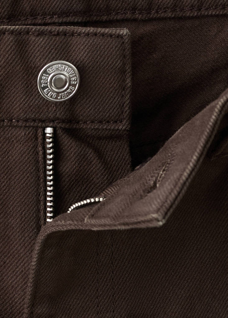 Straight low-rise denim Bermuda shorts — Chocolate