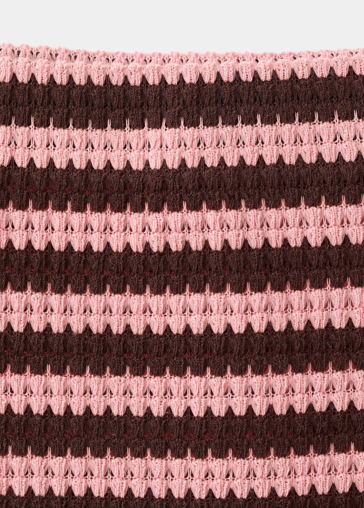 Striped knitted skirt — Pastel Pink