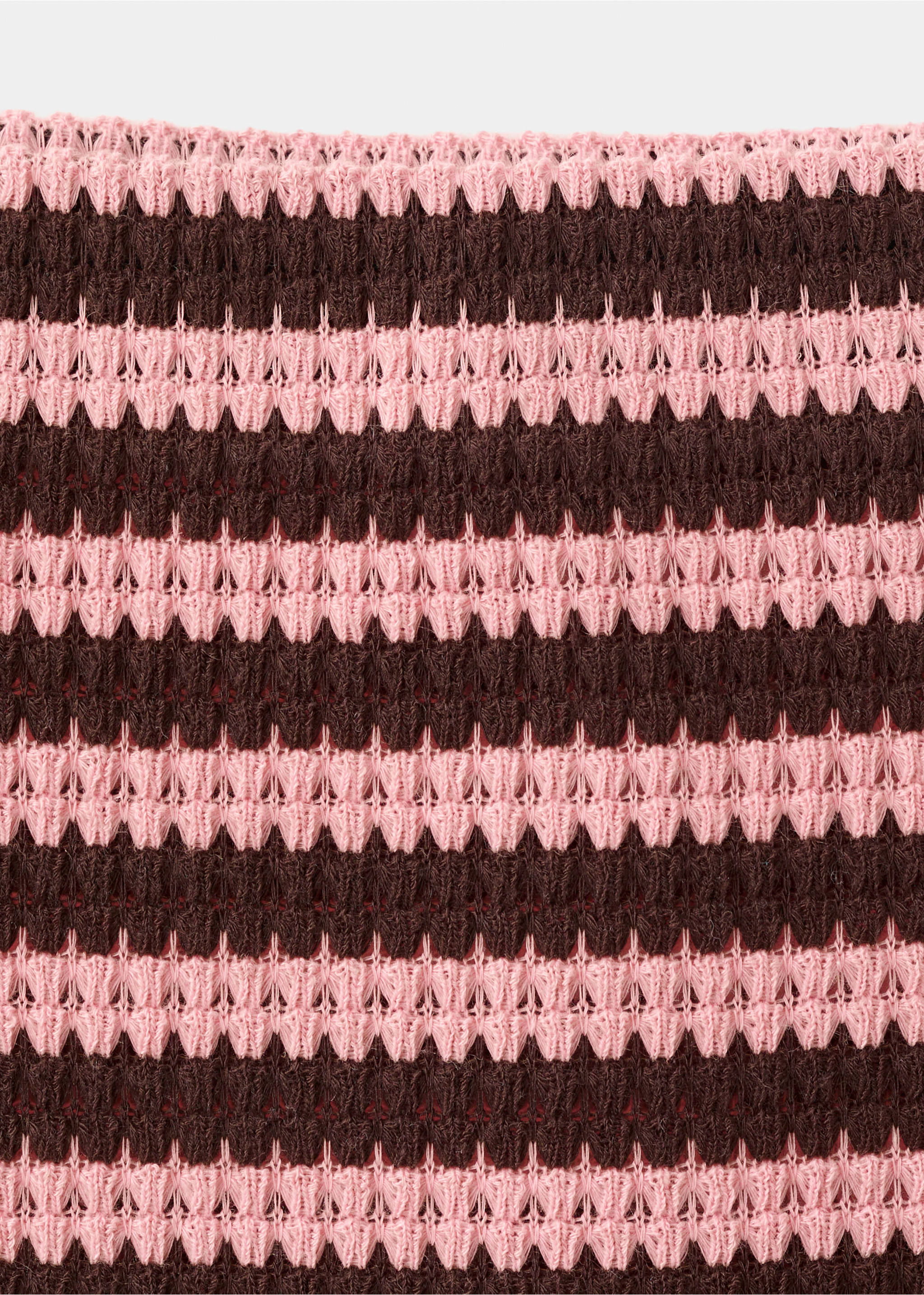 Striped knitted skirt - Details of the article 8, Pastel Pink. Ref: 37081371-00.