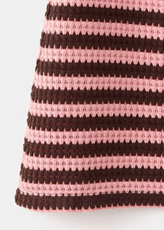 Striped knitted skirt — Pastel Pink 9