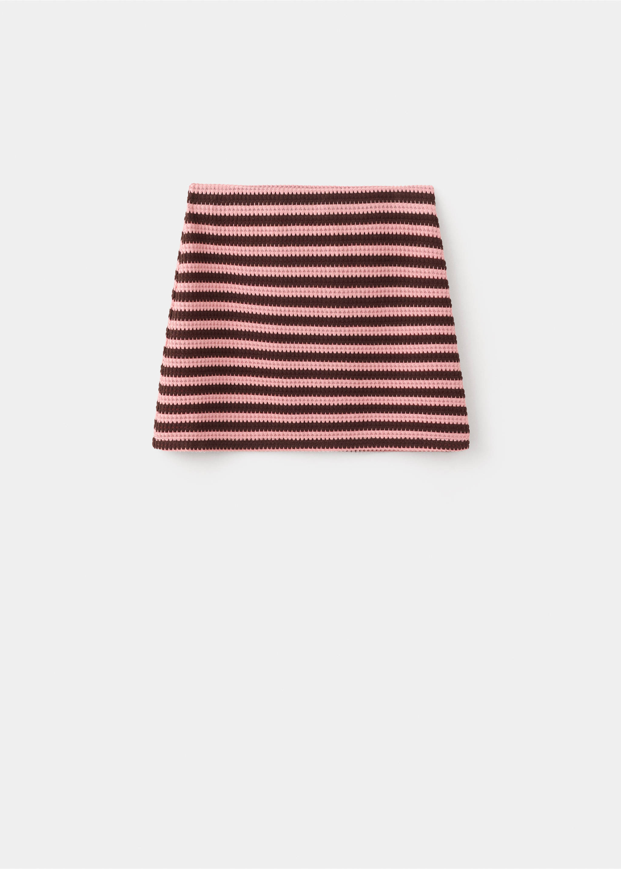 Striped knitted skirt - Article without model, Pastel Pink. Ref: 37081371-00.
