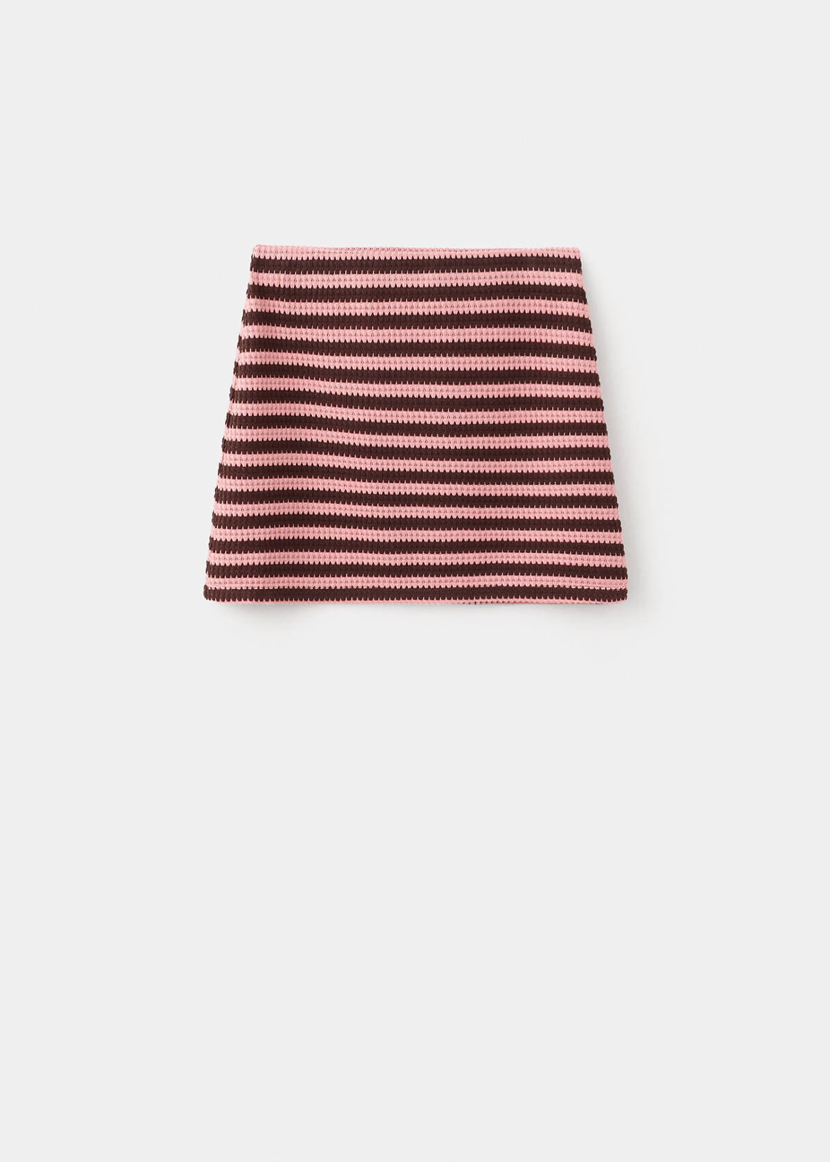 Striped knitted skirt — Pastel Pink
