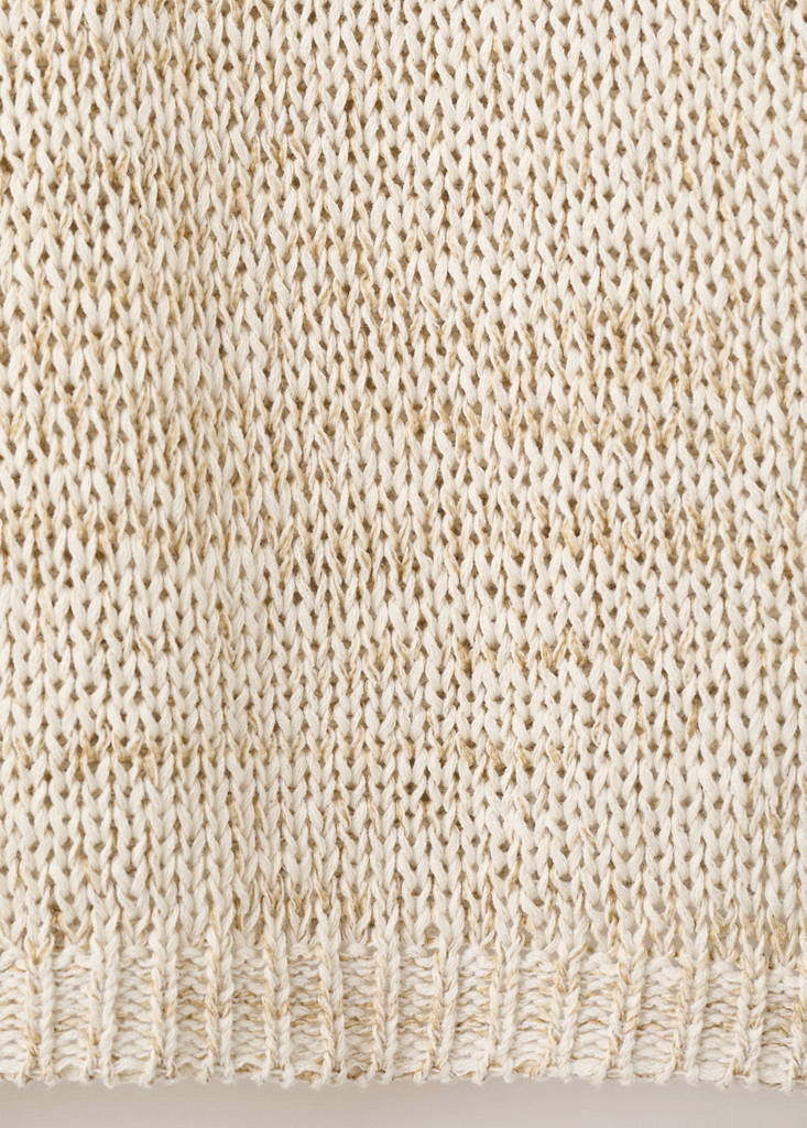Short-sleeve marl knit jumper — Beige