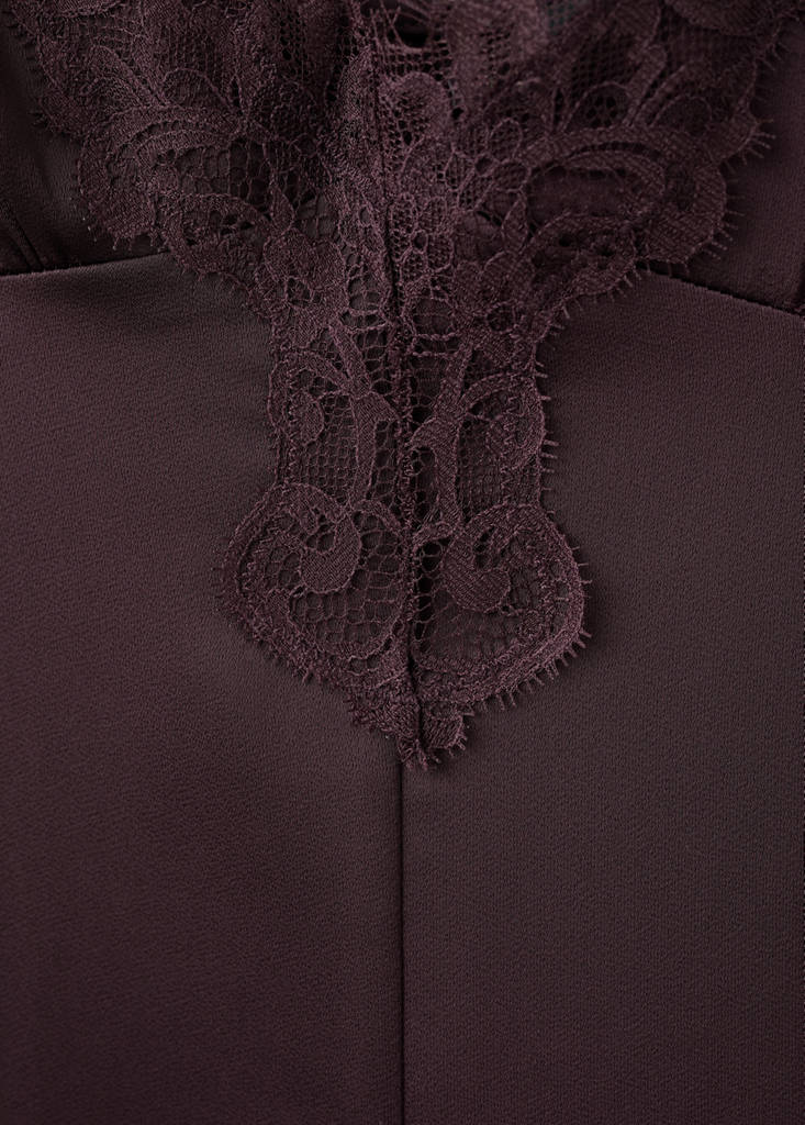 Satin lace dress — Lilac