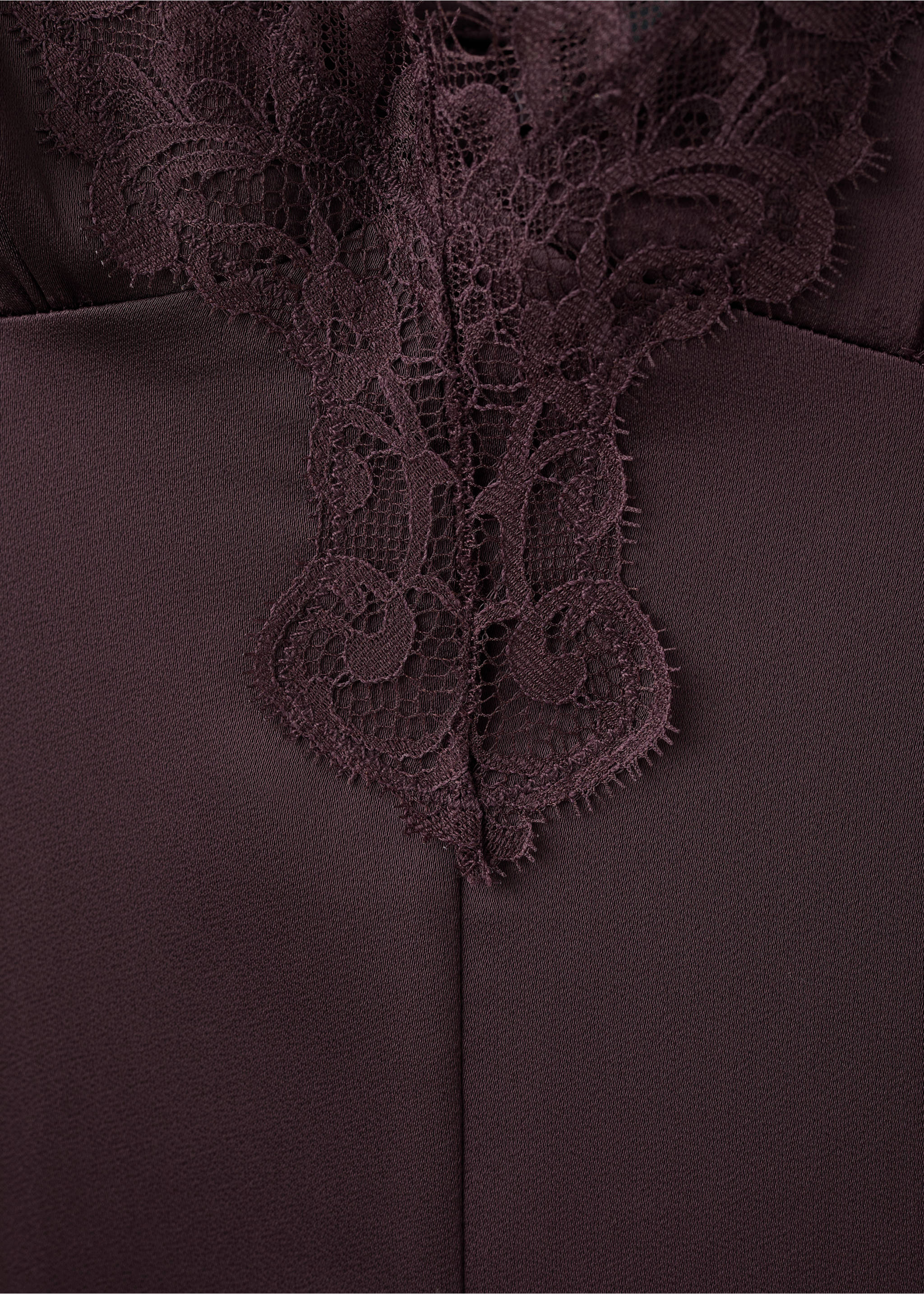 Satin lace dress - Details of the article 0, Lilac. Ref: 37081373-00.
