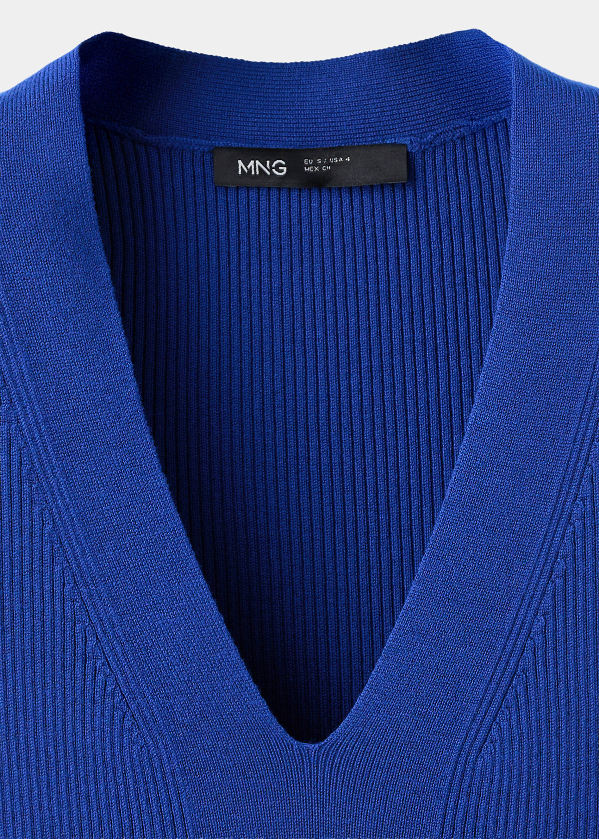 V-neck knitted dress — Blue