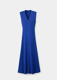 V-neck knitted dress — Blue 5
