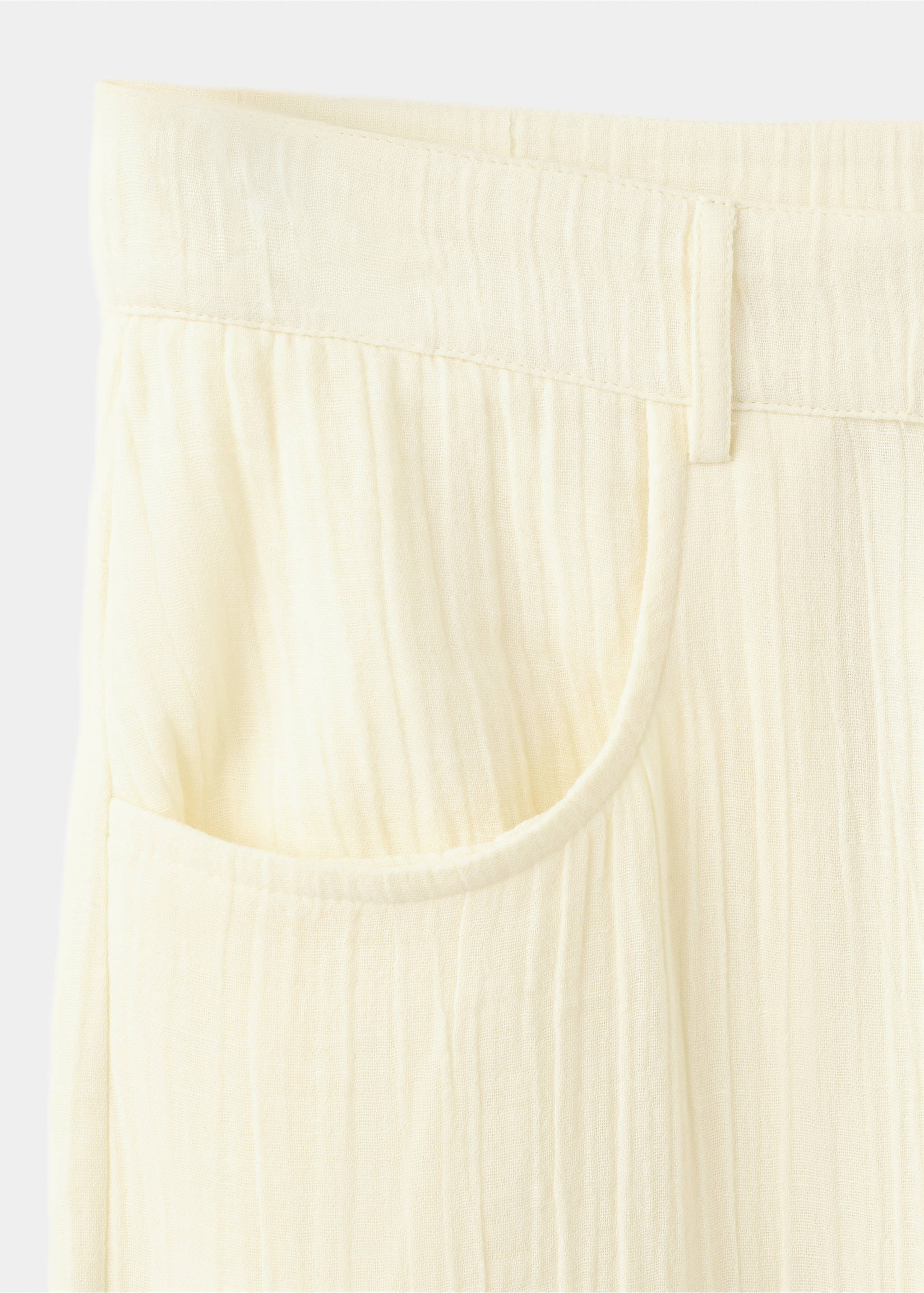 Balloon bambula pants - Details of the article 0, Pastel Yellow. Ref: 37081375-00.