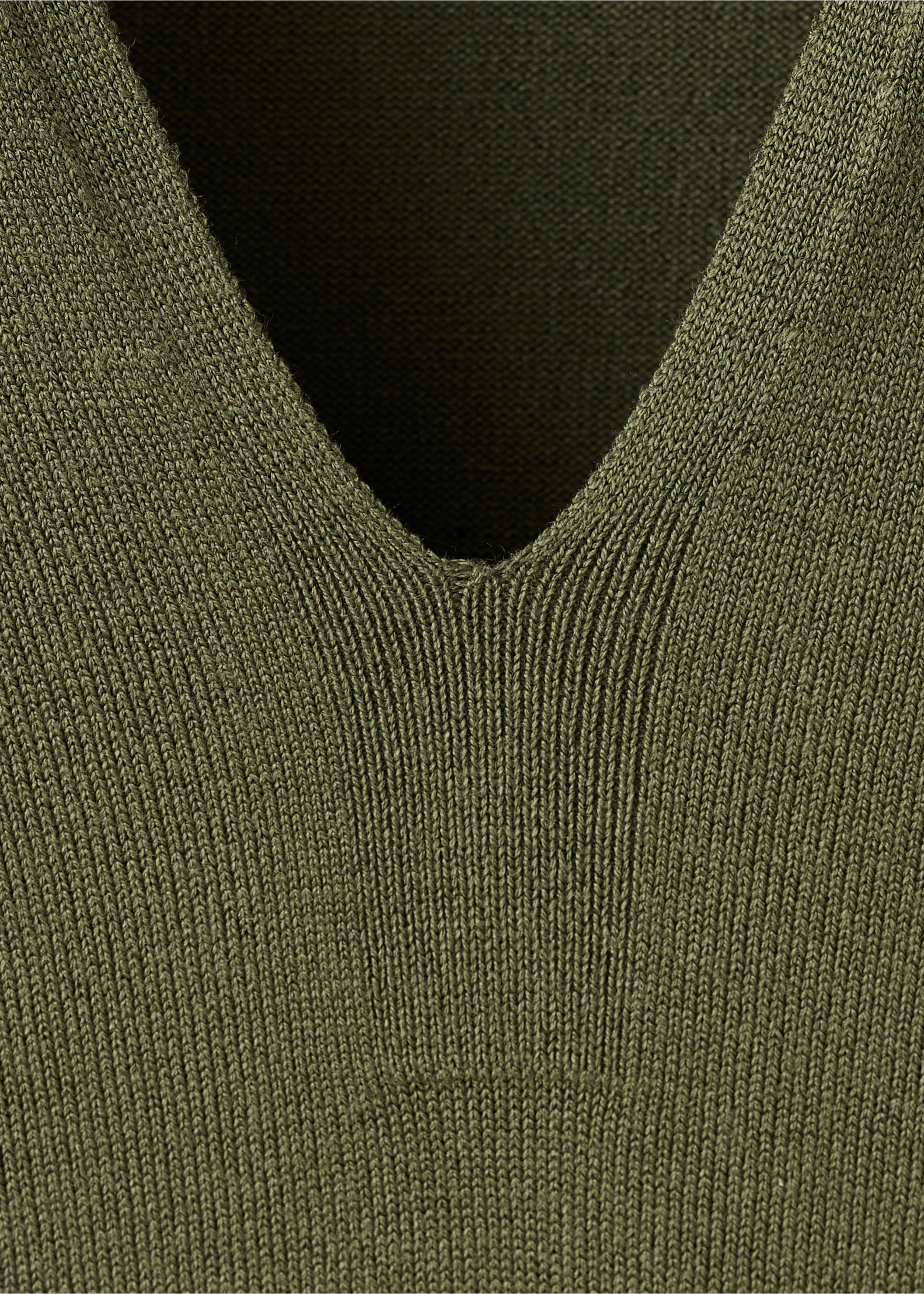 Fine-knit polo shirt - Details of the article 0, Khaki. Ref: 37081376-00.