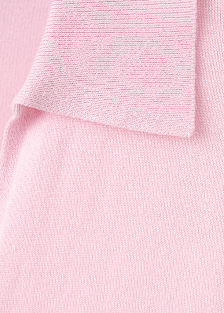 Fitted fine-knit polo — Pink