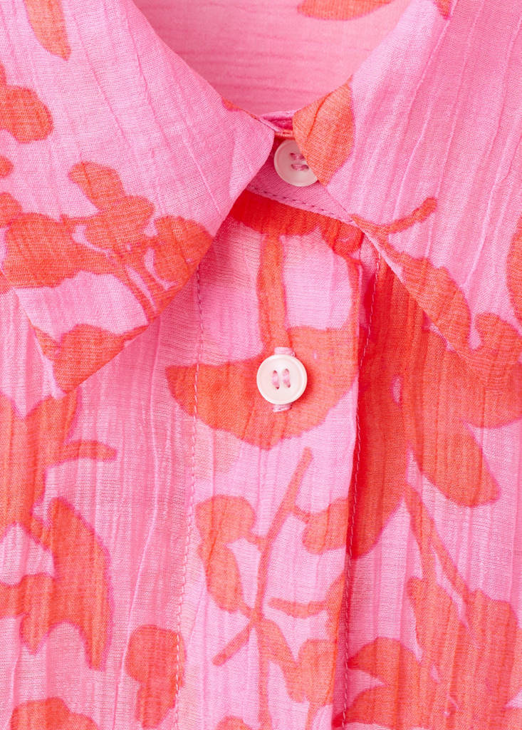 Floral print lyocell shirt — Pink