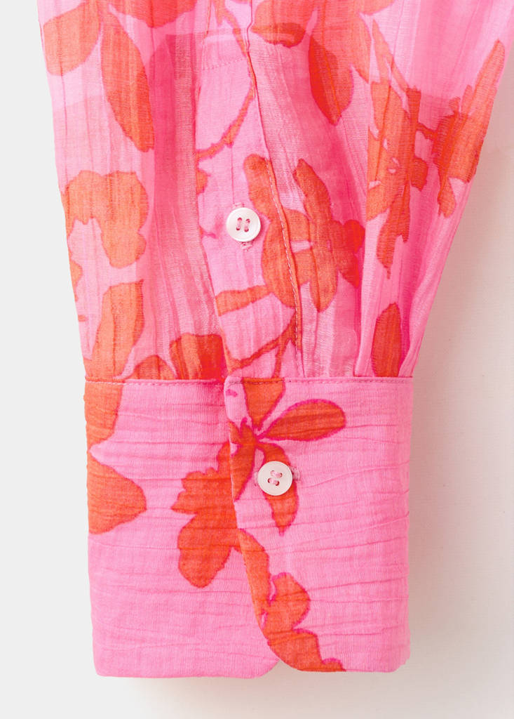 Floral print lyocell shirt — Pink