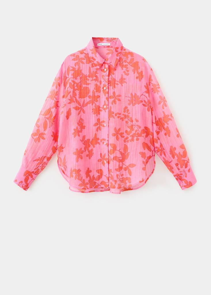 Floral print lyocell shirt — Pink