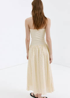 Strapless dress with broderie anglaise embroidery — Sand 3
