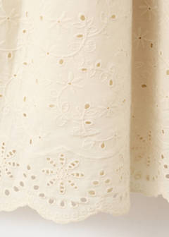 Strapless dress with broderie anglaise embroidery — Sand 8