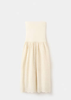 Strapless dress with broderie anglaise embroidery — Sand 6