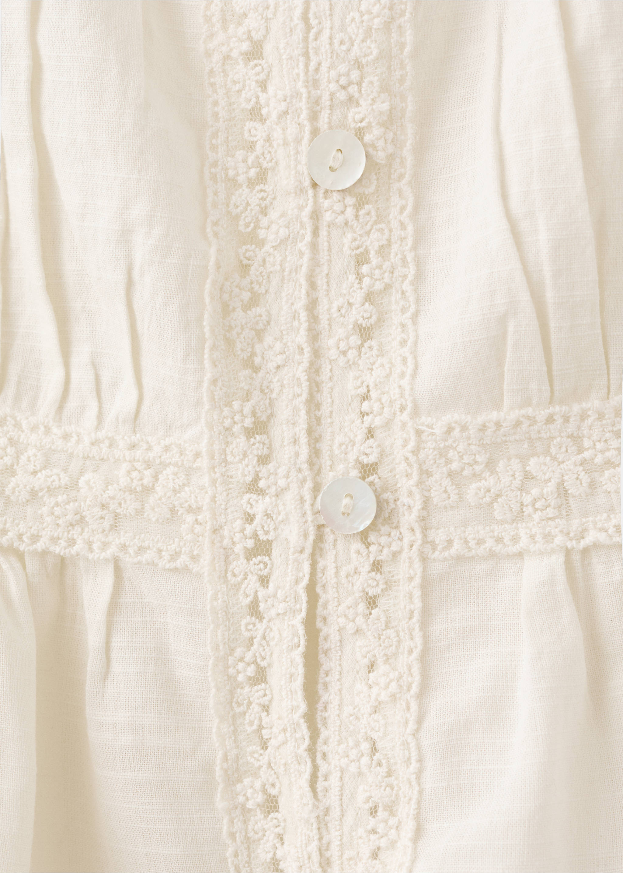 Cotton lace top - Details of the article 8, Ecru. Ref: 37081382-00.