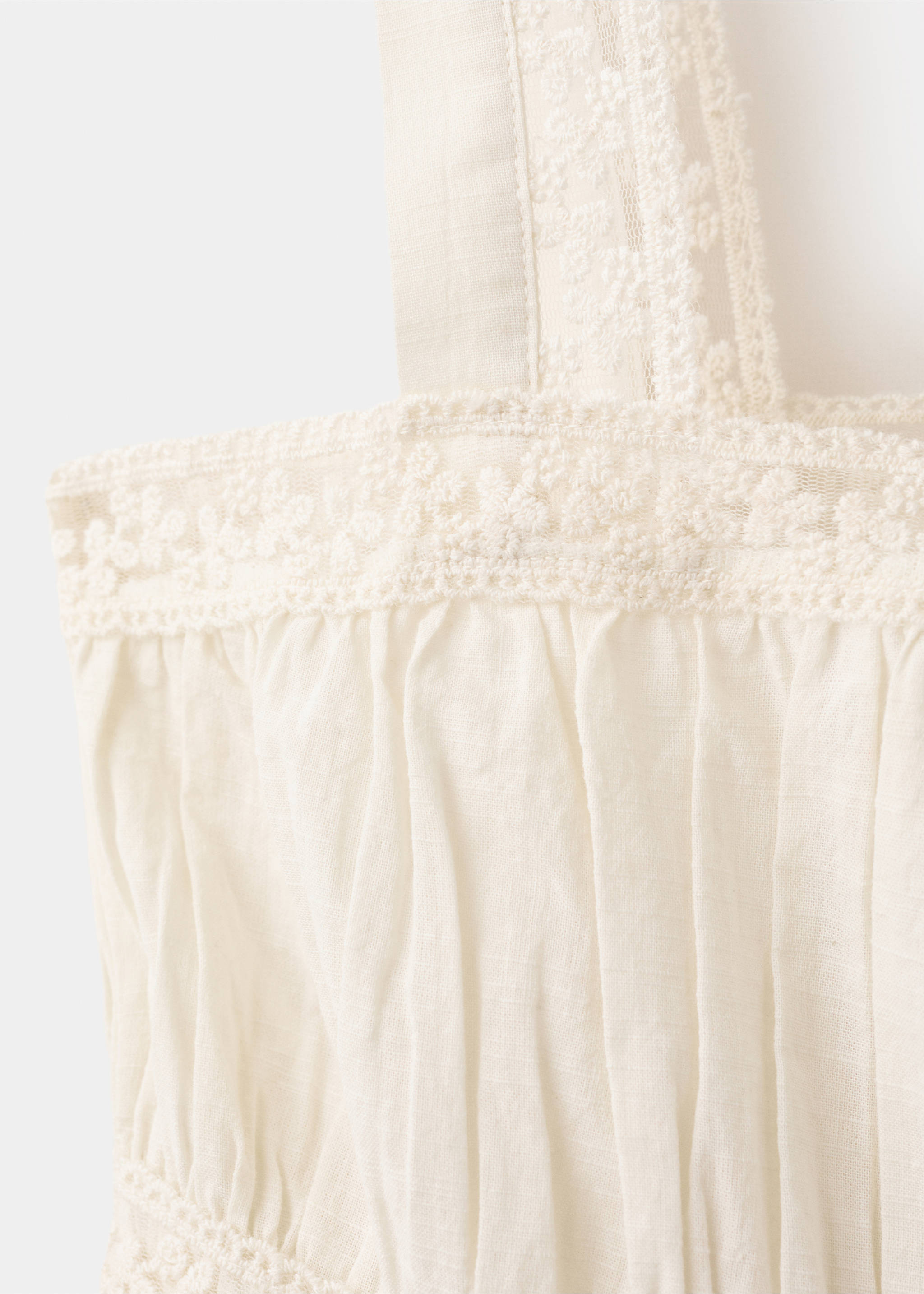 Cotton lace top - Details of the article 0, Ecru. Ref: 37081382-00.