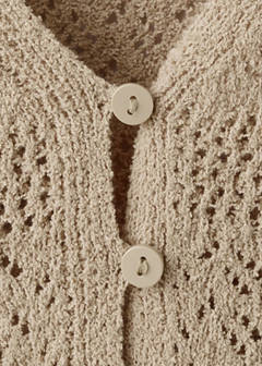Crochet buttoned gilet — Sand 7