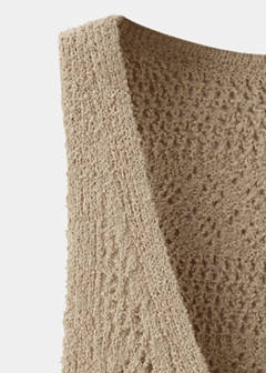 Crochet buttoned gilet — Sand 8