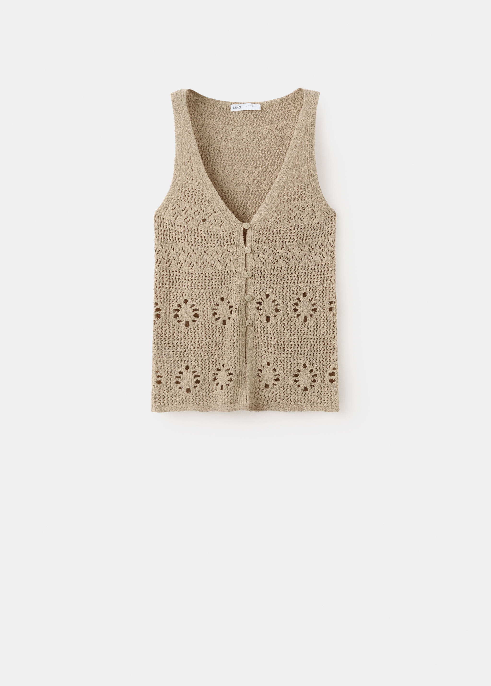 Crochet buttoned gilet - Article without model