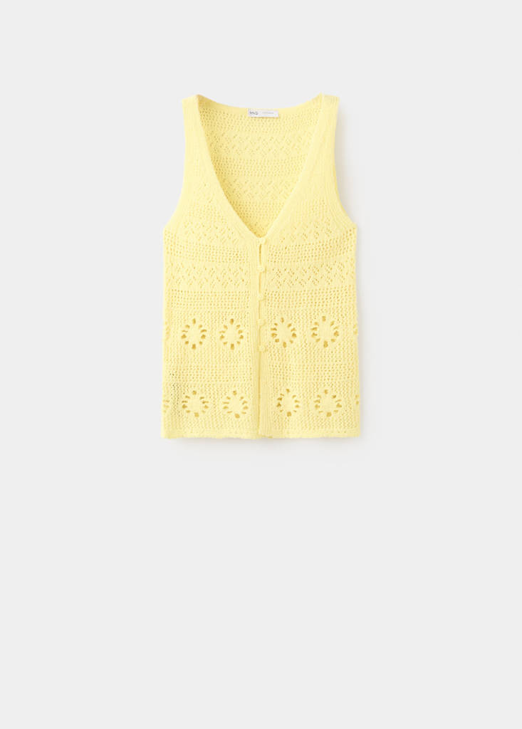 Crochet buttoned gilet - thumbnail 4