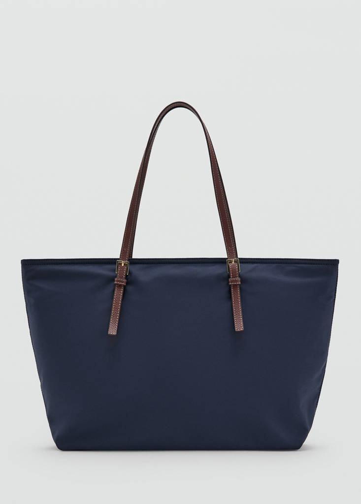 Shopper bag with buckle details — Navy