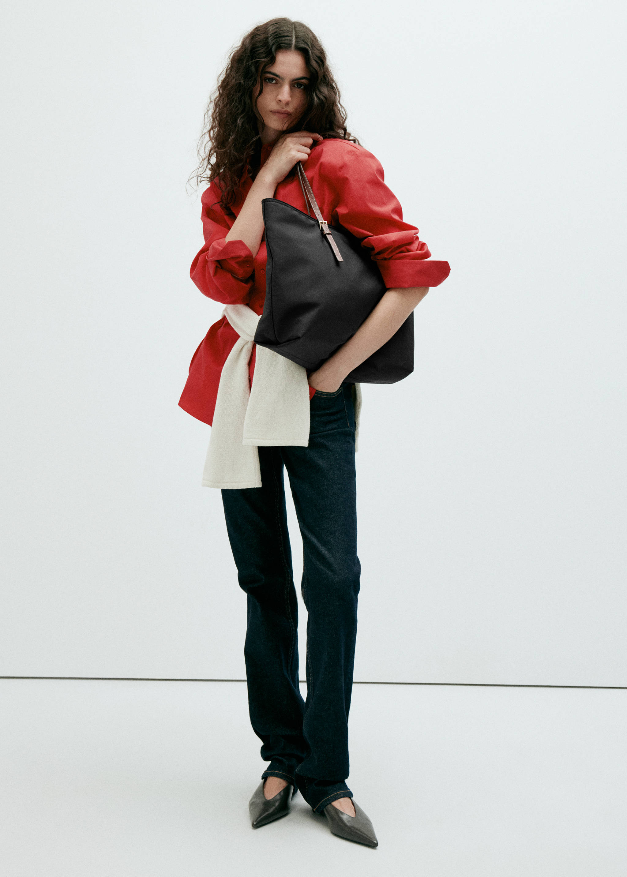 Shopper bag with buckle details - General plane