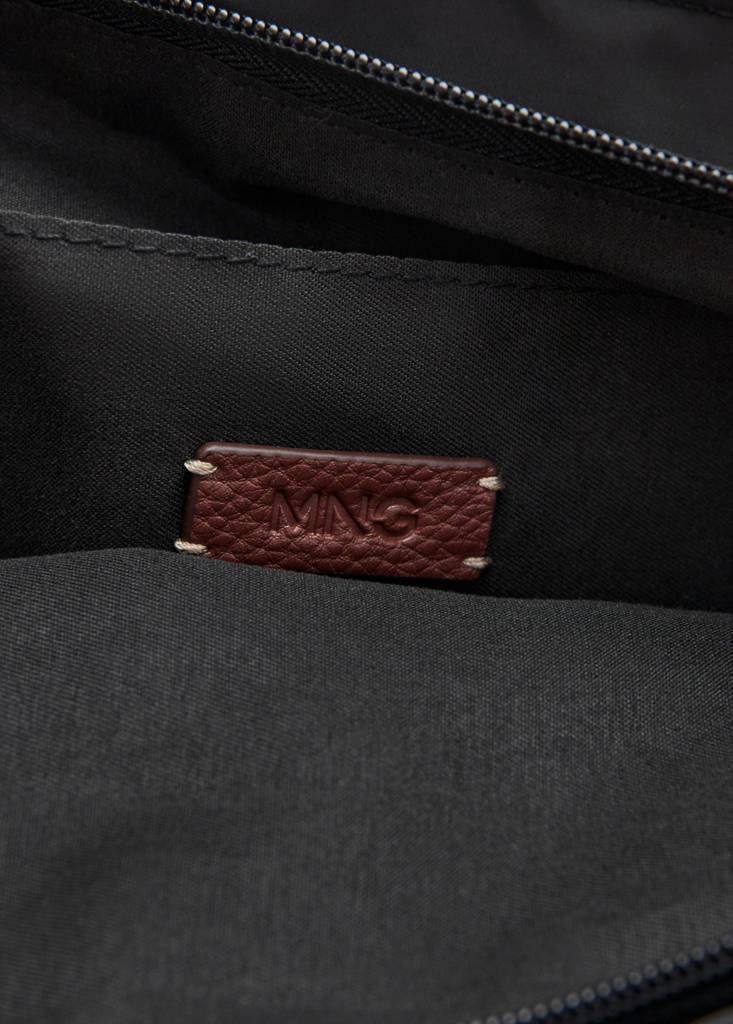 Shopper bag with buckle details — Black
