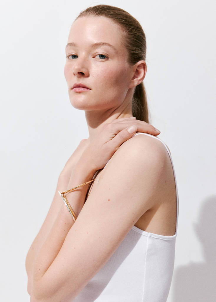 Short cutwork dress — White