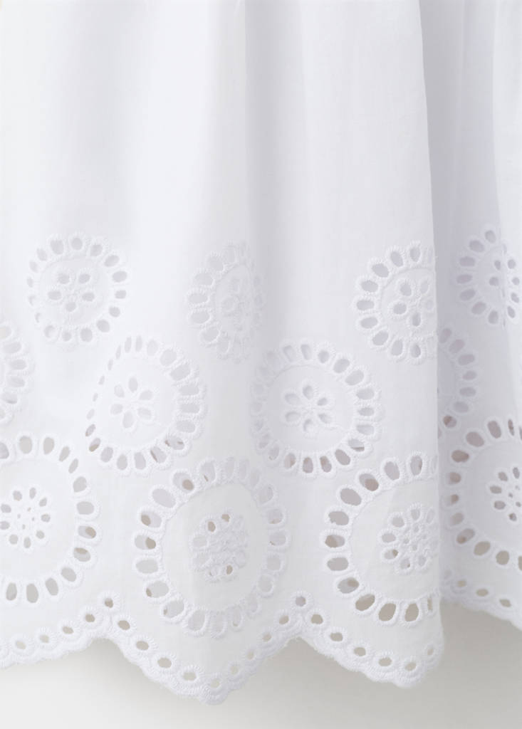 Short cutwork dress — White