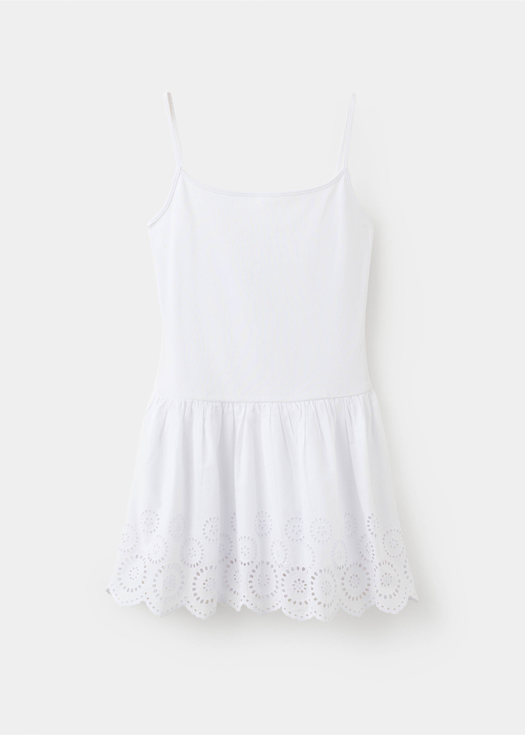 Short cutwork dress - Article without model, White. Ref: 37081387-00.