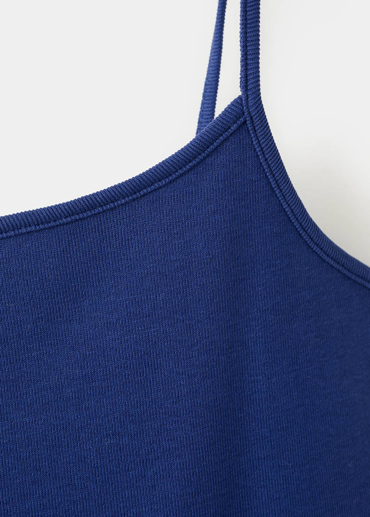Short cutwork dress — Blue