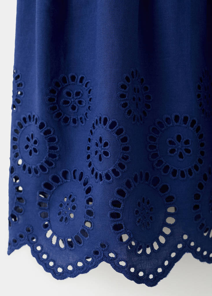 Short cutwork dress — Blue