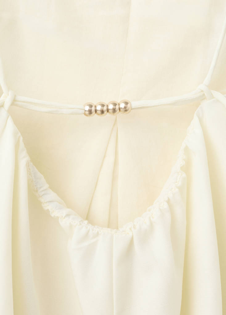 Straight-leg jumpsuit with open back — Ecru