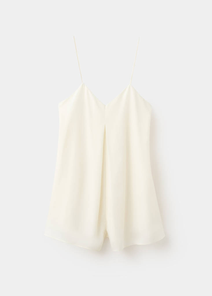 Straight-leg jumpsuit with open back — Ecru