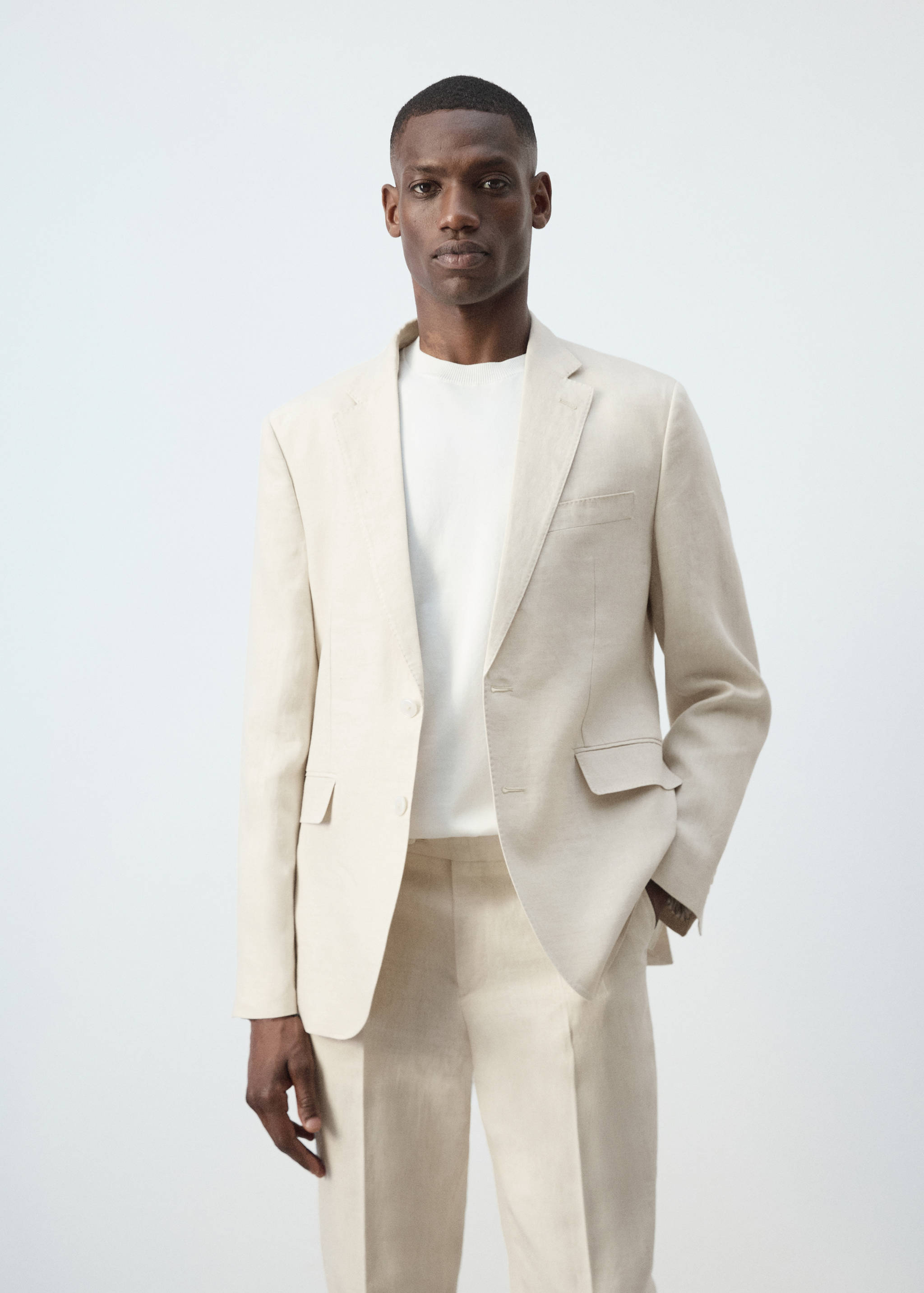 Amalfi 100% linen slim-fit suit jacket - Medium plane