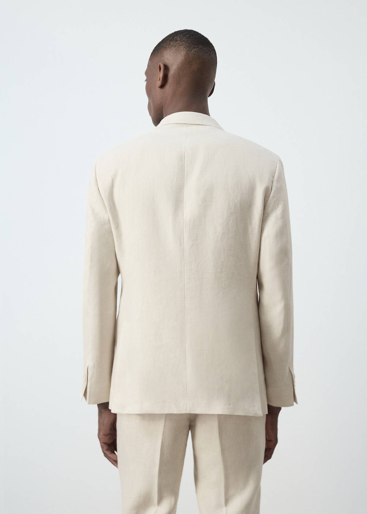 Amalfi 100% linen slim-fit suit jacket — Ecru