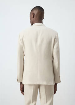 Amalfi 100% linen slim-fit suit jacket — Ecru 3