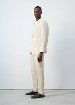 Amalfi 100% linen slim-fit suit jacket — Ecru 5